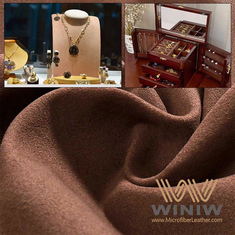Cuir PU microsuède résistant à la lumière pour boîte à bijoux